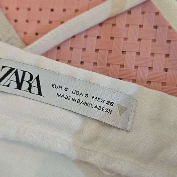 Zara White Denim Stretch Mini Dress - Picture 6 of 6